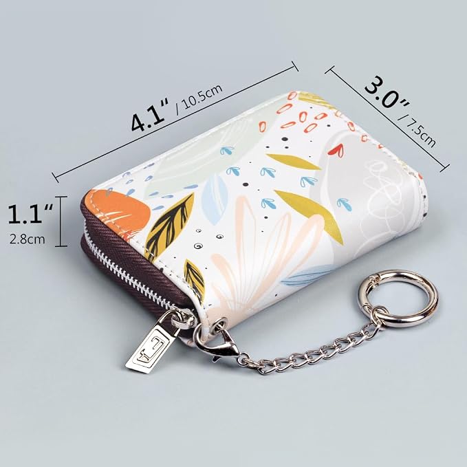 FurArt Zipper Wallet Women RFID Credit Card Holder keychain Wallet | ID Window RFID Blocking Compact Small business 15/16 slots - Image 6