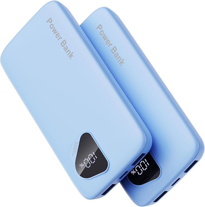 2026 2-Pack 10000mAh Portable Charger Battery Pack with Built in Cables | Travel Essential, 4 Outputs 2 Inputs Slim Power Bank for iPhone 17/16/15/14, Samsung Galaxy S23/22, Pixel etc by FancyBean