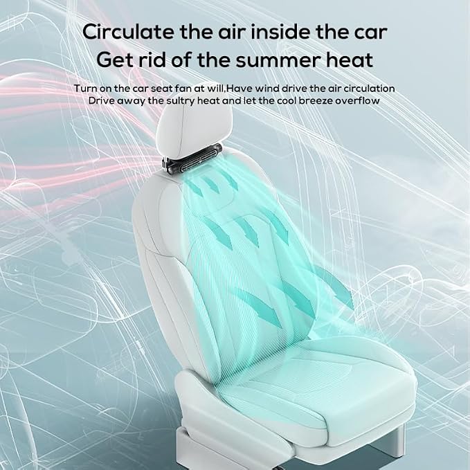 Car Fan for Driver and Passenger's Seat - Mini Portable USB Backseat Cooling Fan Kids Baby Quiet headrest Neck Fan Accessories with 3 Adjustable Wind Speeds for All Cars Vehicle Jeep Van RV Truck - Image 3
