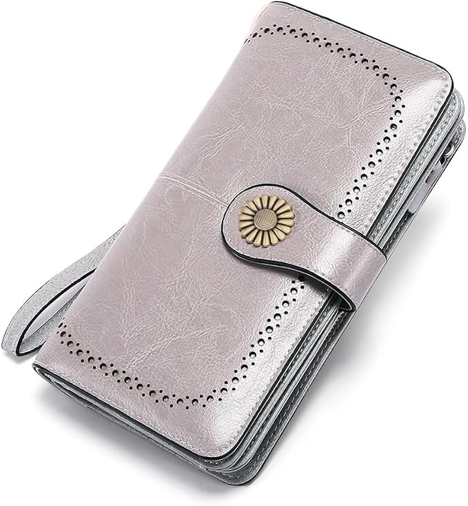 SENDEFN Wallets for Women Leather Credit Card Holder with RFID Blocking Large Capacity Wristlet | with RFID Blocking - Image 6