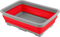 Collapsible Cleaning Caddy - Portable Multi-use Wash Basin, Dish Tub, or Ice Bucket with 7.27L Capacity for Camping and Tailgating by Wakeman (Red) by Wakeman