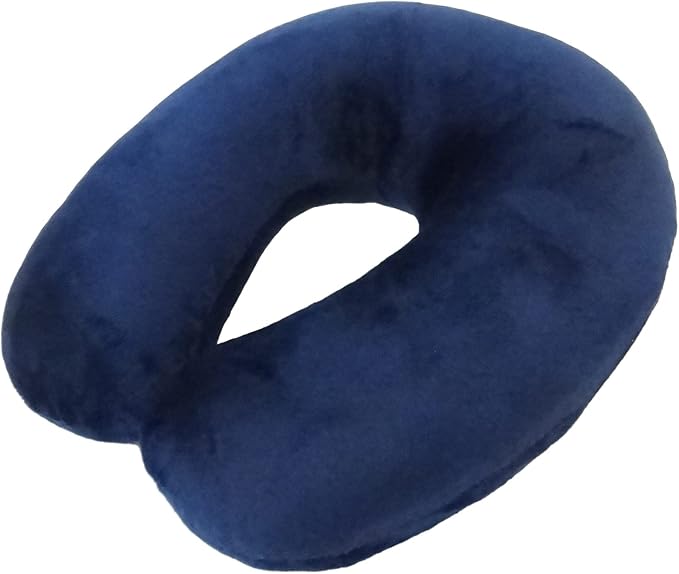 Wolf Essentials Adult Cozy Soft Microfiber Neck Pillow for Travel – Compact, Machine Washable - Perfect for Airplane, Car, or Home Use - Filled and Finished in The USA – Navy - Image 5