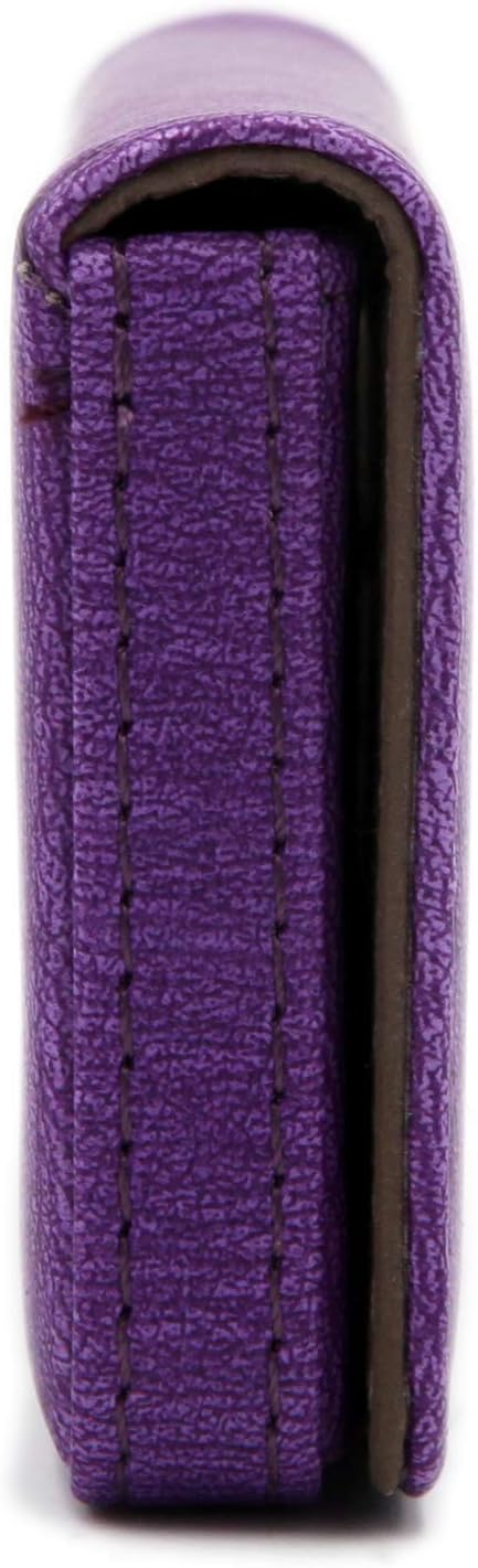 RFID Blocking Wallet - Minimalist Leather Business Credit Card Holder - Purple2 - Image 6