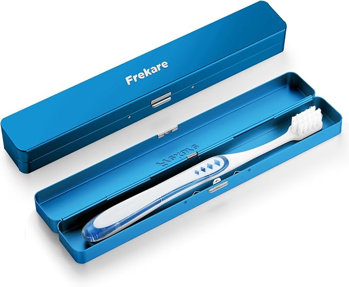 Toothbrush Travel Case Aluminum, Manual Tooth Brush Holder for Traveling | Portable Toothbrush Container for Bathroom, Camping, Business Trip, School by Frekare