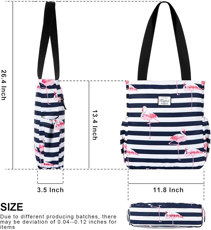KAMO Floral Tote Bag - Waterproof Lightweight Handbags Travel Shoulder Bag for Hiking Yoga Gym Swimming Travel Beach - Image 3