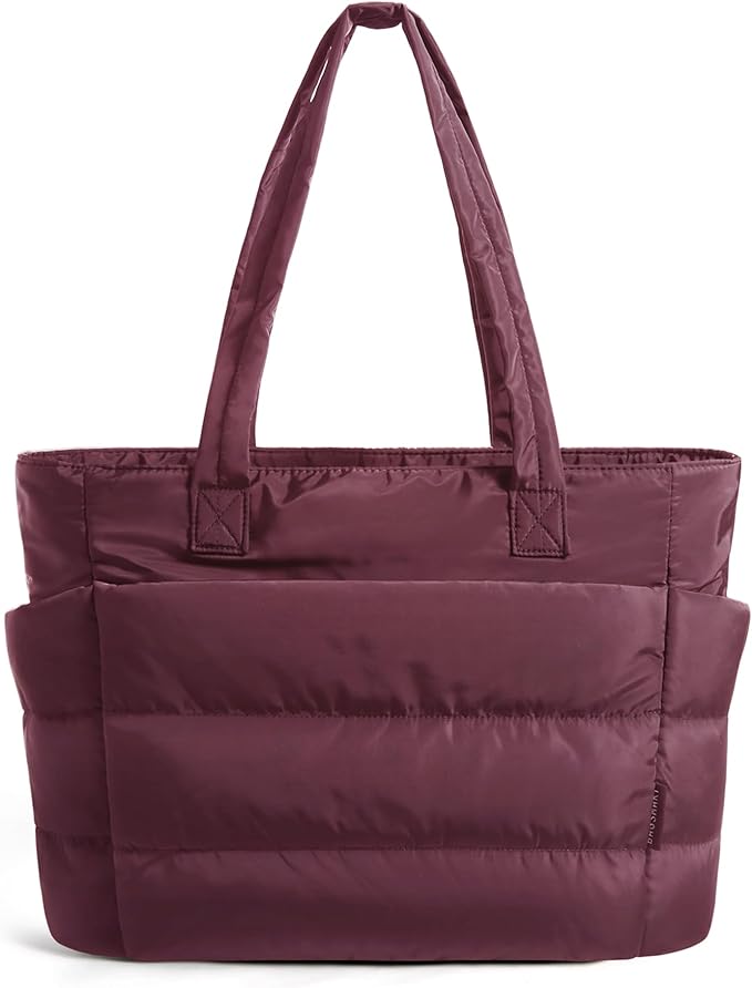 BAGSMART Tote Bag for Women, Lightweight Puffy Tote Bag with Compartments Shoulder Bag Handbag for Travel, Work, Gym | Lightweight by BAGSMART