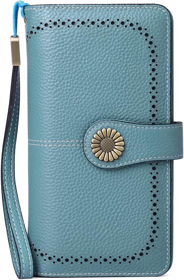 SENDEFN Wallets for Women Leather Credit Card Holder with RFID Blocking Large Capacity Wristlet | with RFID Blocking by SENDEFN