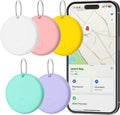 5 Pack Air Smart Tags for Apple Find My, IP67 Waterproof Bluetooth Smart Trackers for Keys, Luggage, Wallet, (iOS Only) Key Finder with Replaceable Battery, Bluetooth Item Finder by Eelexa
