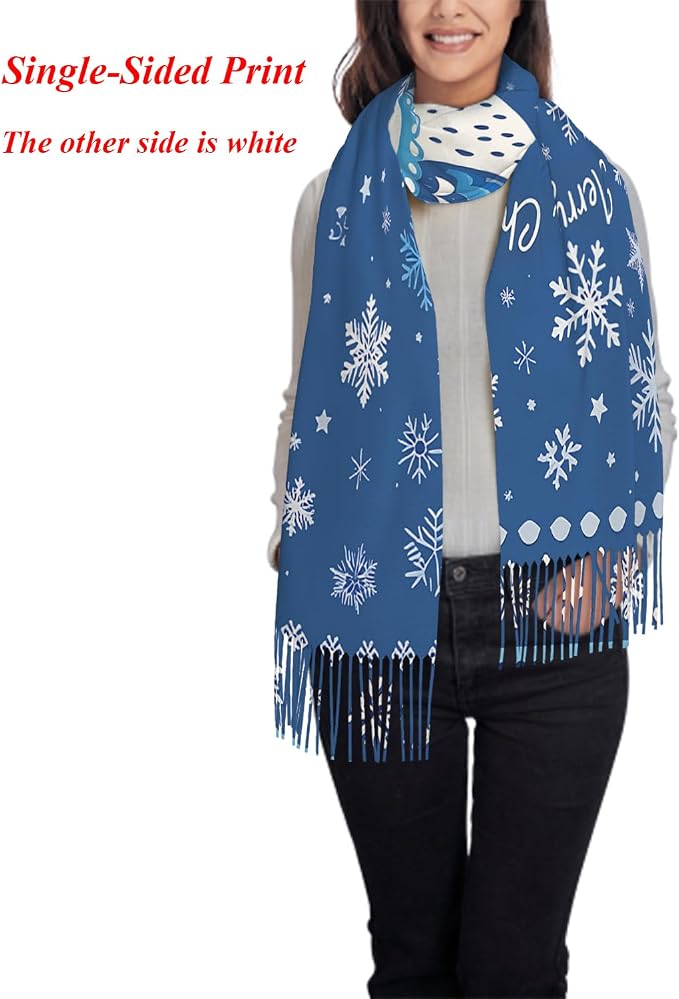 IBILIU Oversize Scarf for Women Floral Flower Purple Prune Color Scarf Tassel Scarves Fall Winter Shawl Wraps - 77.6 x 28.3in - Image 2