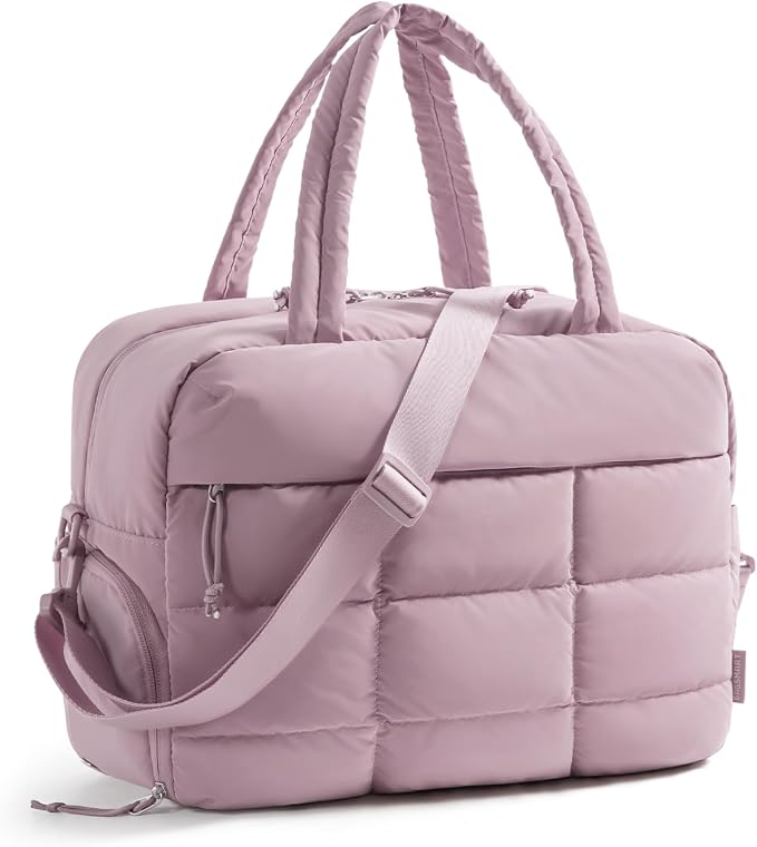 BAGSMART Gym Bag for Women, Carry on Travel Duffel Bag, Water-resistant Weekender with Shoe Compartment for Gym Travel Work, Purple, Medium by BAGSMART
