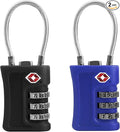 Luggage Locks TSA Approved 2 Pack, Small Padlock Combination, TSA Locks for Luggage, Travel Combo Padlock with Code, for Suitcase, Backpack Zipper, Locker, Gun Case (Black+Blue) by SpecializeinCombinationLock