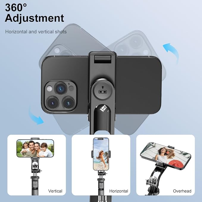 67" Selfie Stick Tripod for iPhone with Remote Control, Phone Holder and 1/4” Screw, Extendable Travel Essentials Tripod for Cell Phone, Camera, Phone Stand for Video Recording - Image 5