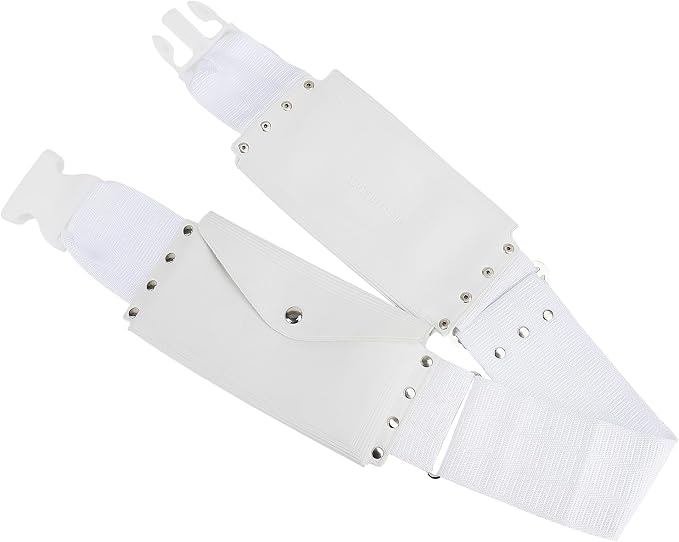 Ihram Belt for Men Hajj Umrah Adjustable Hajj Belt with Front Pockets PU Ihram Money Belt Waist Packs Anti Theft for Hajj Umrah, Fits Up to 50” Waist, White - Image 6
