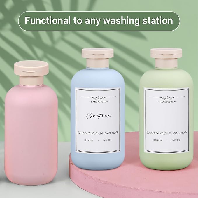 3 PACK Travel Shampoo Bottle, Empty Plastic Squeeze Bottles 6.8oz with Flip Cap, Lotion Container for Toiletries Travel Size Shampoo and Conditioner - Image 5