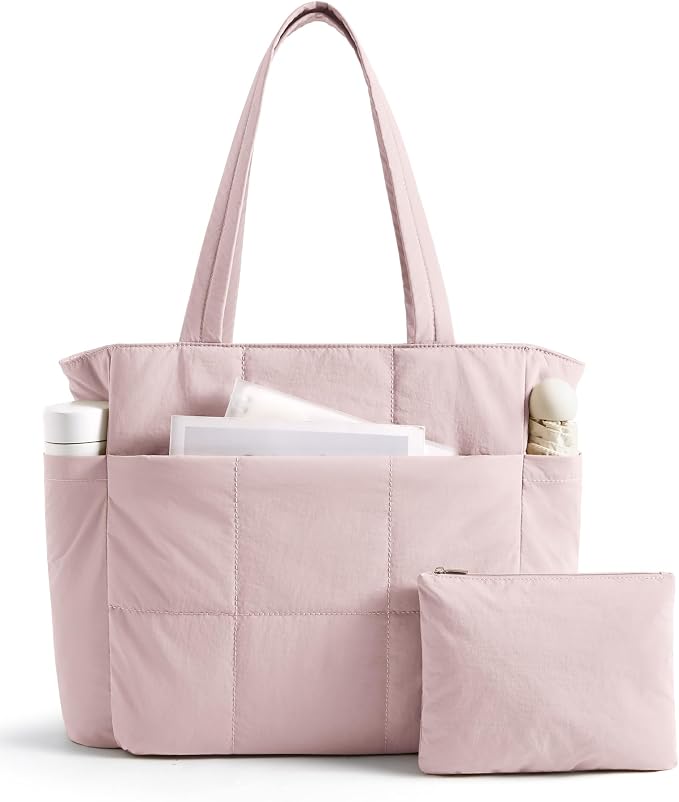 LIGHT FLIGHT Tote Bag for Women, 2-Pc Puffy Tote Bag Set with Compartments, Lightweight Large Shoulder Handbags for Travel by LIGHTFLIGHT