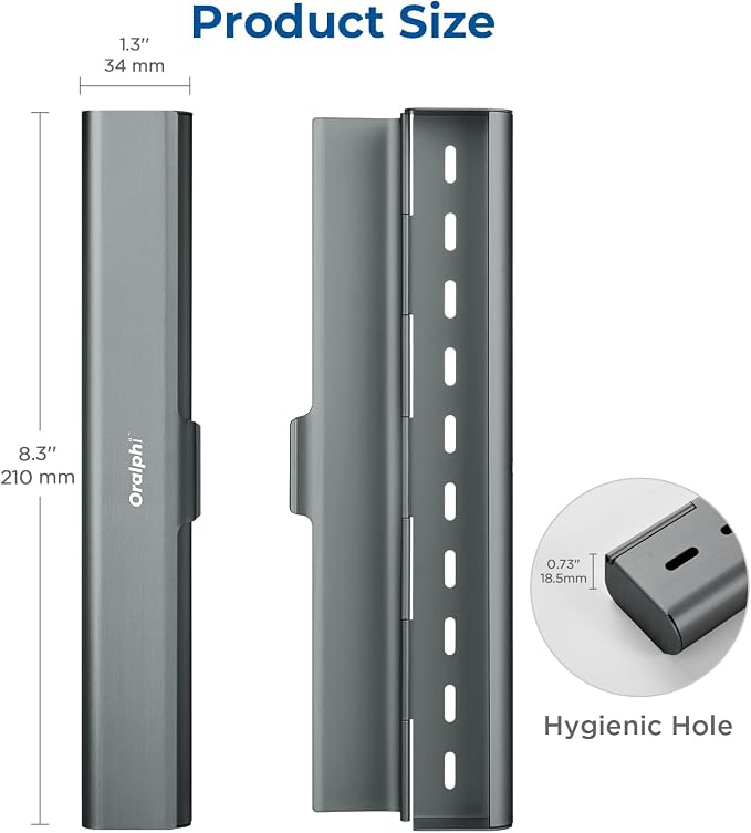 Aluminum Toothbrush Travel Case, Portable Travel Toothbrush Holder, Durable Manual Toothbrush Box Container for Traveling, Bathroom, Camping, Business Trip-Gray Blue - Image 5