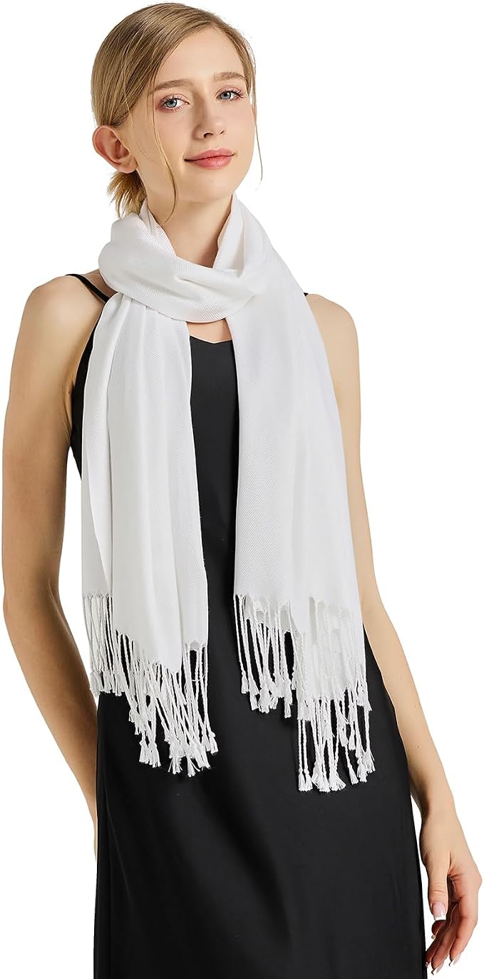 Soft Silky Pashmina Shawl Wraps Solid Colors Scarf for Wedding Evening Dresses - Image 6