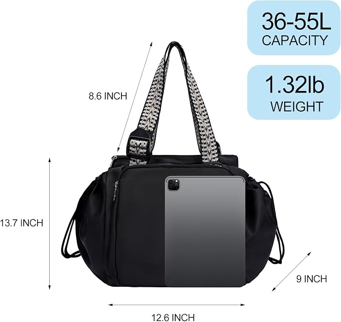Diaper Tote Bag,Foldie Travel Bag,Convertible Everyday Gym Backpack,Large Capacity Multifunctional Weekender Bag - Image 3