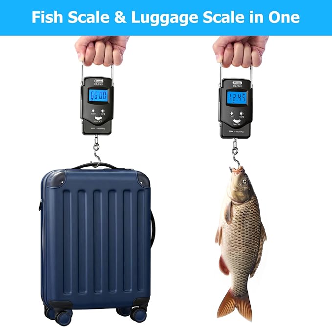 Dr.meter Fish Scale, 110 lb Digital Luggage Scale with Tape | 110 lb Capacity, Backlit LCD, Built-In Tape, Includes 2 AAA Batteries, Compact Pocket Size - Image 11