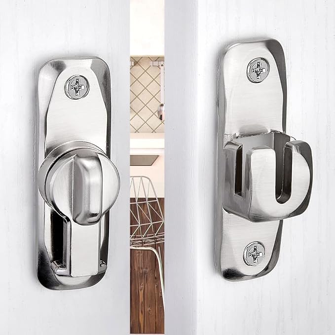 3 Packs Silver Barn Door Latches,90/180 Degree Gate Lock_B | Zinc Alloy Right Angle Door Lock Latch,Flip Gate Latches,Sliding Door Latch Lock,for Cabinets,Fence Gates,Pet Cage - Image 6