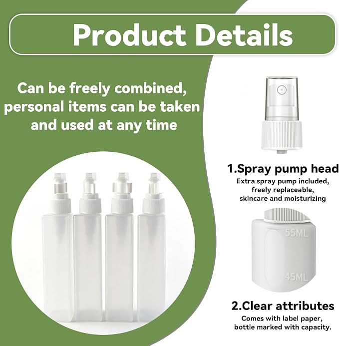 4 in 1 Travel Dispenser，Unbreakable Silicone Travel Dispenser Bottle, Vacuum Suction Wall Mounted Refillable Containers,Leakproof Toiletry Containers for Shampoo, Lotion, Baby Care-Green. - Image 4