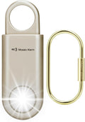 135dB Rechargeable Personal Safety Alarm Strobe Light Flashlight Keychain Siren for Women, Girls, College, School Students Emergency SOS Alerts Loud Sound Hiking Alarm Torchlight Bear Deterrent. Gold by MosaicAlarm