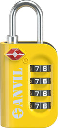 ANVIL TSA Approved Luggage Lock - 4 Digit Combination, 10,000 Combinations, Easy-Read Password Window, Travel Lock for Suitcases, Backpacks, Gym & Student Lockers, Baggage by ANVIL