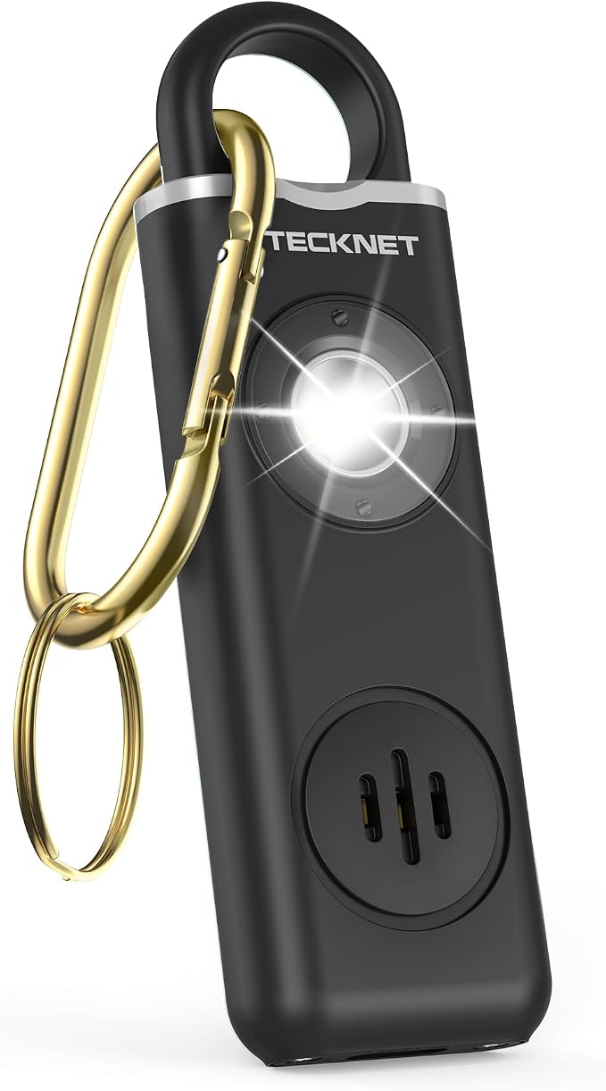 TECKNET Rechargeable Personal Safety Alarm for Women, 130dB Self Defense Keychain Alarms with SOS Strobe Light, Low Battery Notice, Personal Alarm Loud Siren Safety Keychain for Girls Kids Elderly by Tecknet