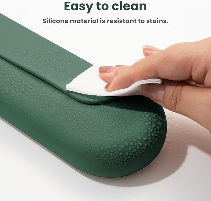 Silicone Electric Toothbrush Travel Case, Manual Toothbrush Travel Cover for Men and Women,Toothbrush for Travel,Gym and More, Fits Most Manual and Electric Toothbrushes - Midnight Green - Image 4