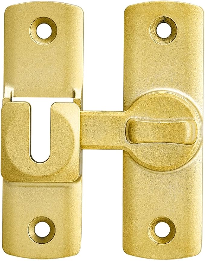 Gold 90/180 Degree Flip Lock,Aluminum Alloy Barn Door Latch | Right Angle Door Lock Latch,Sliding Door Latches,Flip Gate Latches,for bedroom,garage,drawer,cabinet,window,pet enclosures - Image 7