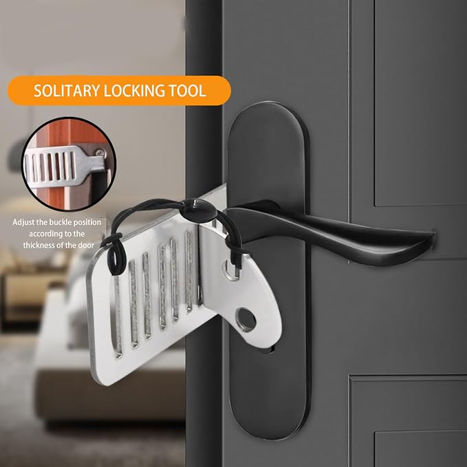 3 Pcs Portable Door Lock, Hotel Door Locks for Travelers Security Door Security Devices Travel Lock Apartment Door Security - Image 4