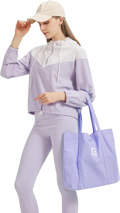 TeeYee Women Tote Bag Foldable Shoulder Bag for Travel Work | Solid Color Shopper,Lightweight & Portable,Wide & Reinforced Handles,Multi-Purpose Use,Soft & Sturdy,Machine Washable - Image 2