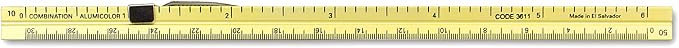 Alumicolor 3611-2 Aluminum Combination Pocket Scale With Clip, 6IN, Gold - Image 2