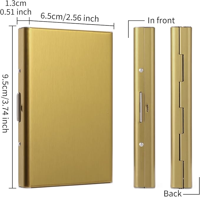 Stainless Steel Credit Card Wallet RFID Blocking Metal Case Pocket Business Card Holder for Women and Men - Image 3