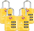 SURE LOCK TSA Approved Luggage Lock – 3-Digit Resettable Combination Padlock with Open Alert Red Dot, Large Easy-Read Dials for Suitcases, Backpacks, Gym & School Lockers(Yellow 4 pk) by Hopeyoucanstaysafe