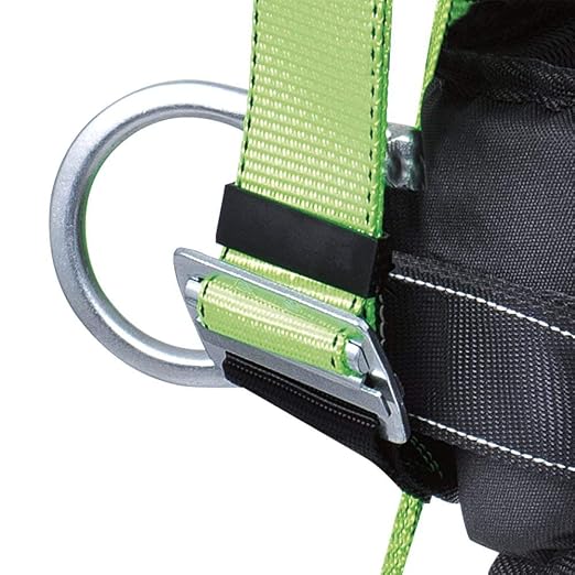Peakworks Fall Protection Full Body Padded Safety Harness with Back Support, Positioning Belt, Back & Side D-Rings, Stab Lock Buckles, Hi Vis Green/Black, XXL, V8255625 - Image 3