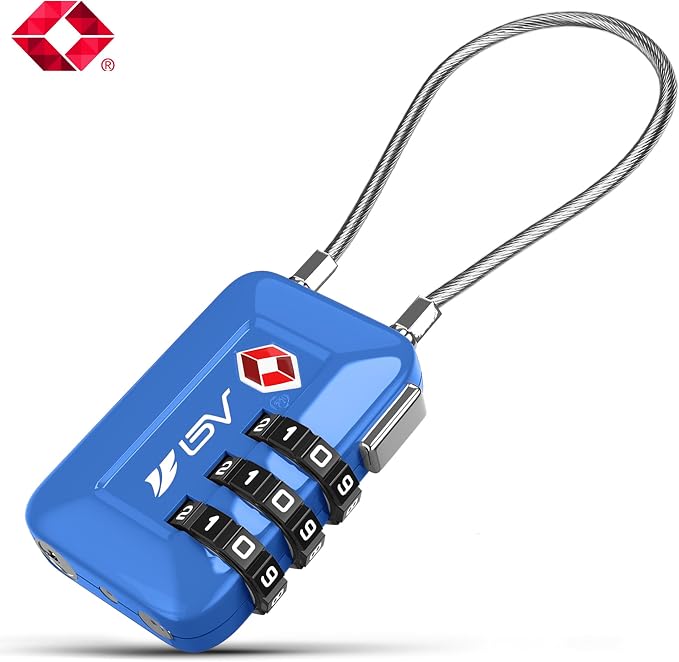 TSA Accepted Luggage Travel Lock, Set-Your-Own Combination Lock for School Gym Locker, Luggage Suitcase Baggage Locks, Filing Cabinets, Toolbox, Case (Blue, 1 Pack) - Image 2
