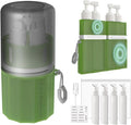 4 in 1 Travel Dispenser Bottle, TSA Approved Refillable Shampoo and Conditioner Bottles Set with Suction Cup for Smooth Walls, Travel Size Toiletries Container for Body Wash/Lotion.(Green) by Unknown