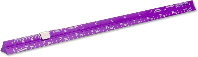Alumicolor Aluminum Architect Pocket Scale With Clip, 6IN, Purple by Alumicolor
