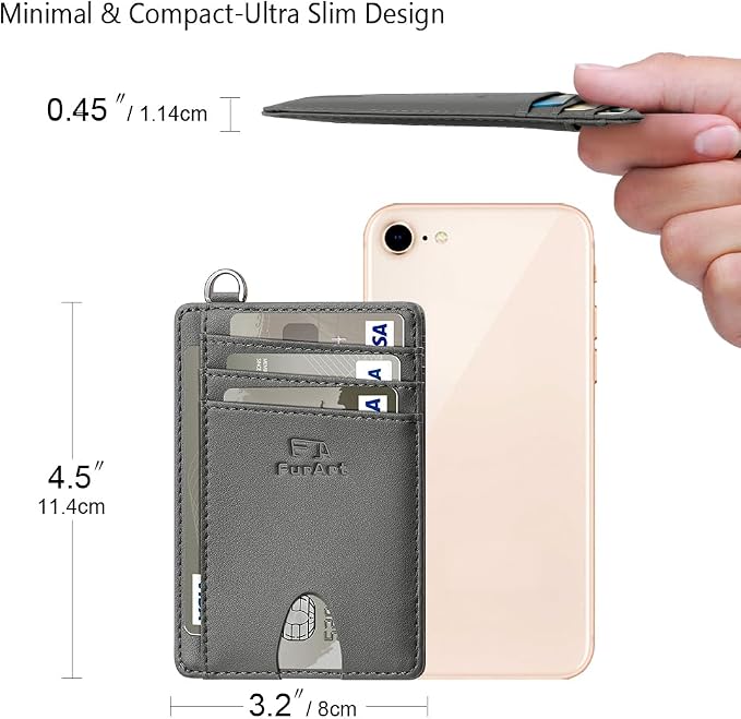 FurArt Slim Minimalist Wallet RFID Credit Card Holder for Men | slim minimalist compact rfid id window thin - Image 7