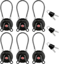 Forge TSA Approved Luggage Locks Ultra-Secure Dimple Key Cable Locks for Travel with Zinc Alloy Body- 6 Black Locks by Forge