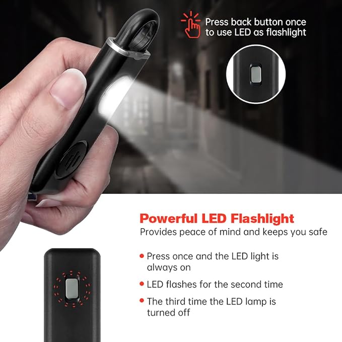 Rechargeable Personal Safety Alarm -130dB Keychain with SOS Flashing Light, Lightweight28g,500+ Days Standby, Loud Alert for Girls, Children, Elderly (Blue) - Image 3