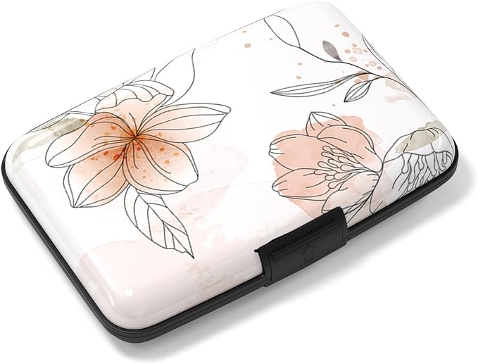 Rimilak Aluminuml Credit Card Holder,Beauty Flower | Mini Credit Card Wallet RFID Blocking Slim Metal Hard Case for Women Men by Rimilak