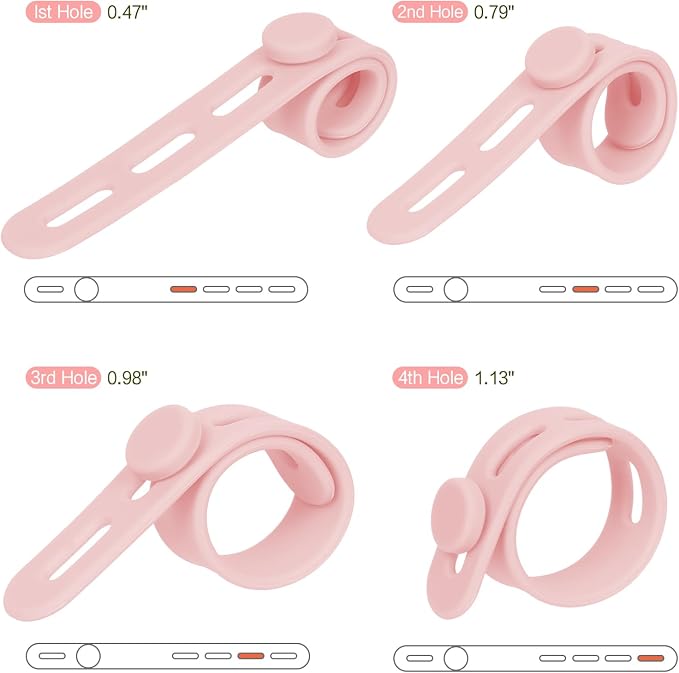 Donruby 24Pcs Silicone Cable Ties - Reusable & Washable with Locking Buckles, Adjustable Fastening Cable Management Straps, Multi-Purpose High Elasticity Cord Organizer (Pink) - Image 3