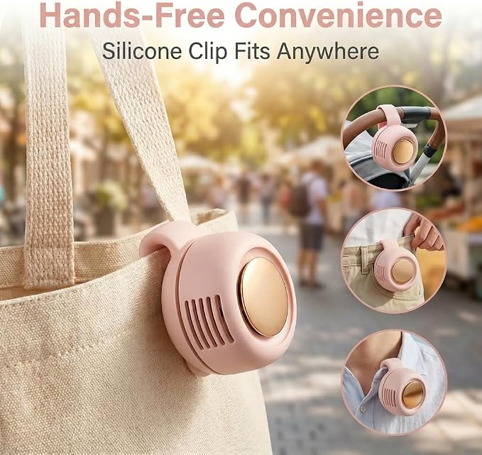 Portable Silent Mini Bladeless Fan Clip On, Small Fan Clip on for Shirt & Waist, Adjustable 3-Speed Suspended Whirlwind Fans, For Outdoor & Travel & Office, Travel Accessories, Gift - Image 8