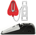 Portable Door Lock & Door Stop Alarm Set, Dual Protection Home Security Door Kit, Travel Hotel Lock Devices Pocket Self Defensey Tools for Traveling Hotel Home Apartment,Red by HNHMT