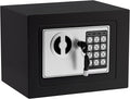 Small Electronic Safe Box With Digital Keypad & Keys - 9.05 x 6.7 x 6.7 Inches Wall Safe 0.23Cuft Mini Security Box for Coin Home Office Hotel Rooms Business Jewelry Gun (Black) by ELLAIG