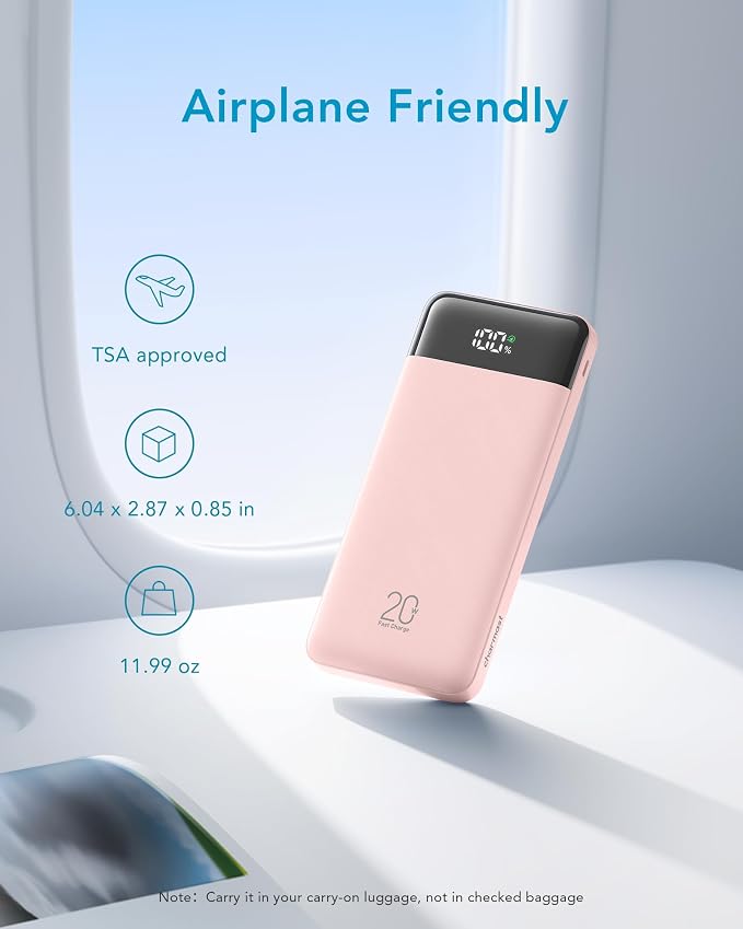 charmast Portable Charger Built-in Cables, 20000mAh Power Bank 6-Output | Travel Fast Charging Battery Pack for iPhone 17/16/15 Samsung Android, Flight-Approved, Multi-Device, USB-C & USB-A, LED % - Image 7