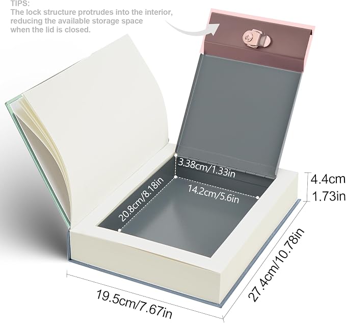 Decorative Book Safe with Key Lock | 10.82" x 7.67" x 1.77" - Image 4