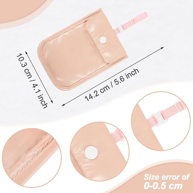 2 Pieces Travel Bra Wallet for Women Hidden Bra Wallet Pickpocket Proof Under Clothes Money Belt Pouch Secret for Passport Money Valuables(4 x 5.4 Inch,White, Pink) - Image 2